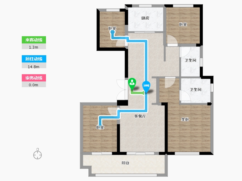 陕西省-咸阳市-中天诚品-111.21-户型库-动静线