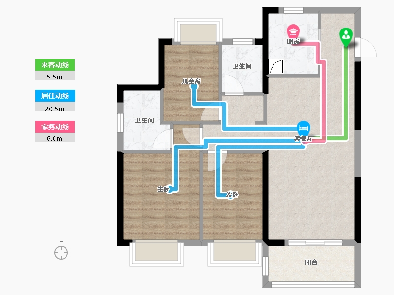 湖北省-武汉市-海伦堡大城小院-80.00-户型库-动静线