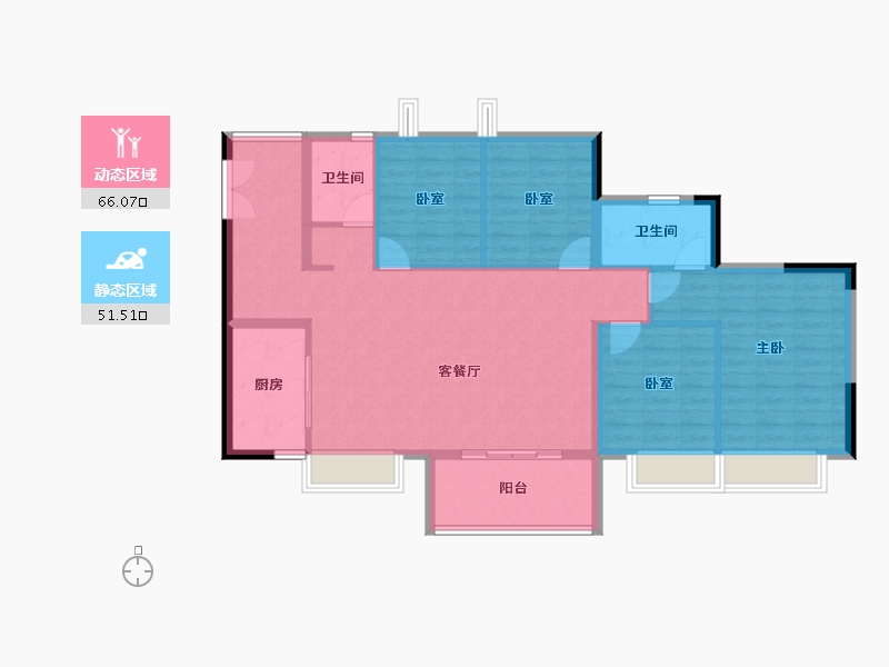 广东省-东莞市-碧海云天·海岸城-106.65-户型库-动静分区