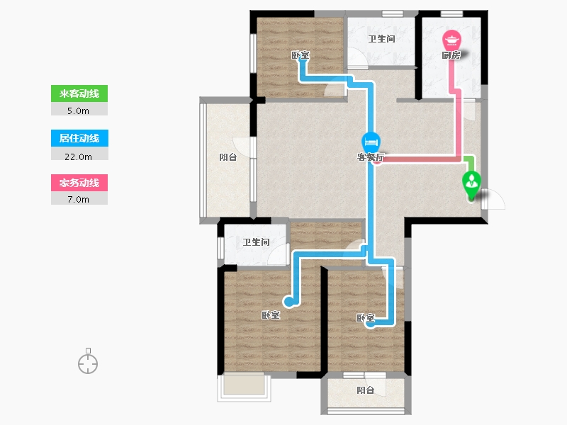 湖北省-武汉市-兰江公园里-105.00-户型库-动静线