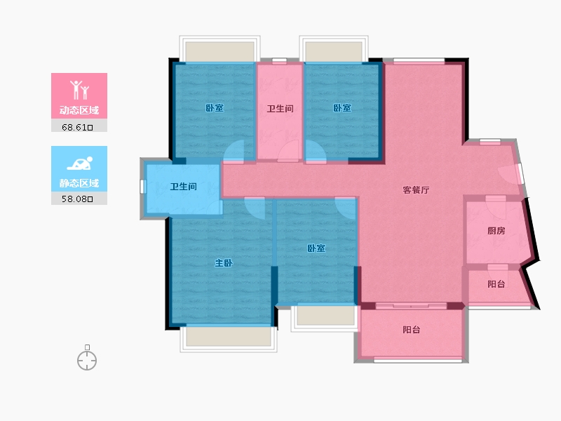 广东省-东莞市-碧海云天·海岸城-114.29-户型库-动静分区