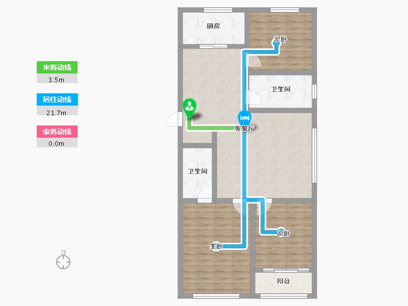 山东省-烟台市-鑫发小区东区-100.99-户型库-动静线