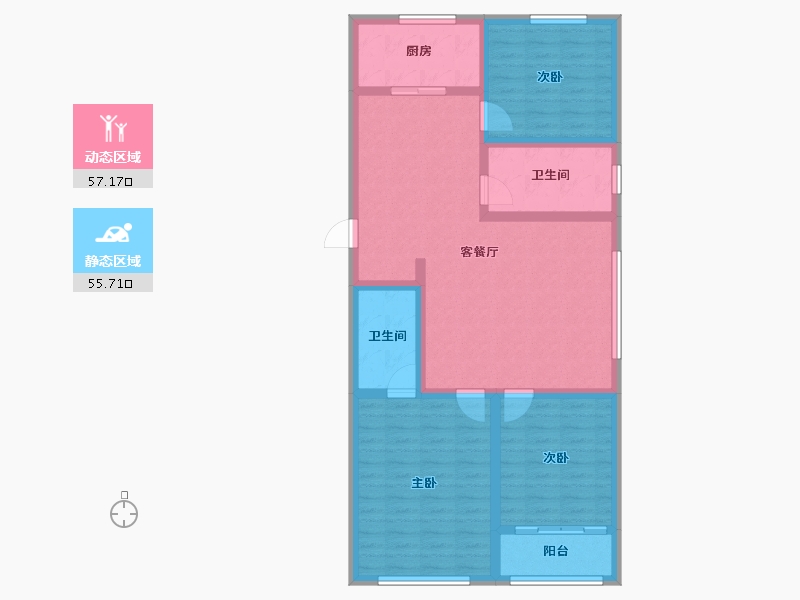 山东省-烟台市-鑫发小区东区-100.99-户型库-动静分区