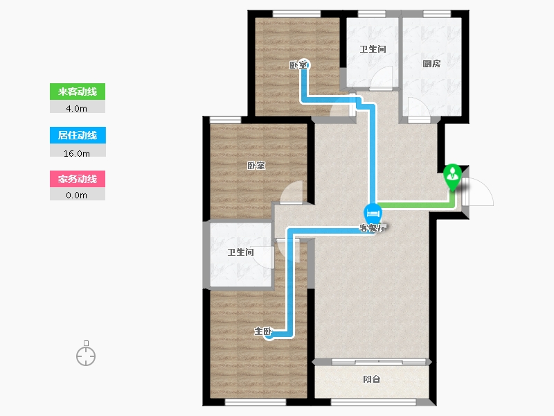 山东省-潍坊市-中冶潍坊公馆-105.60-户型库-动静线