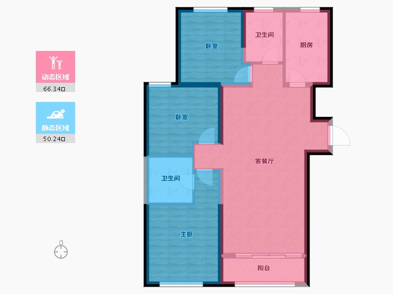 山东省-潍坊市-中冶潍坊公馆-105.60-户型库-动静分区