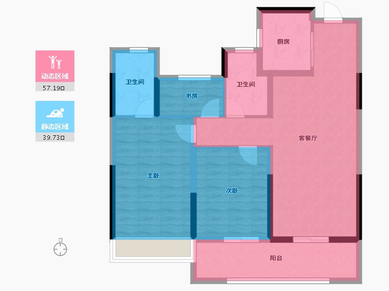 浙江省-温州市-乐宸府-86.41-户型库-动静分区