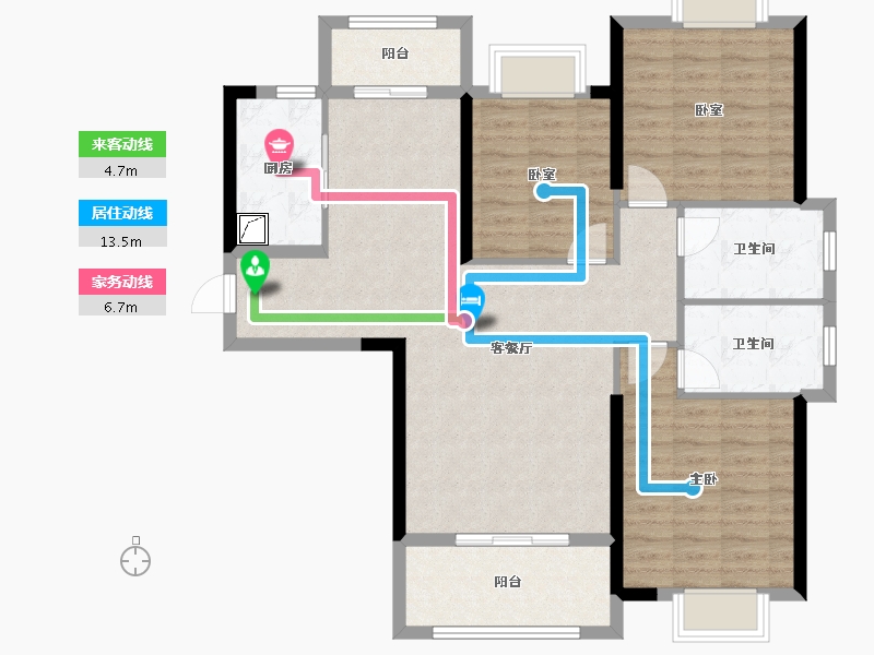 湖北省-武汉市-兰江公园里-103.00-户型库-动静线