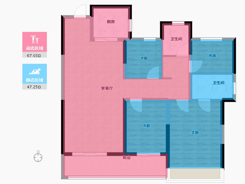 浙江省-温州市-世茂璀璨瓯江-102.40-户型库-动静分区