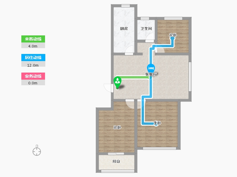 山东省-烟台市-鑫发小区东区-88.00-户型库-动静线