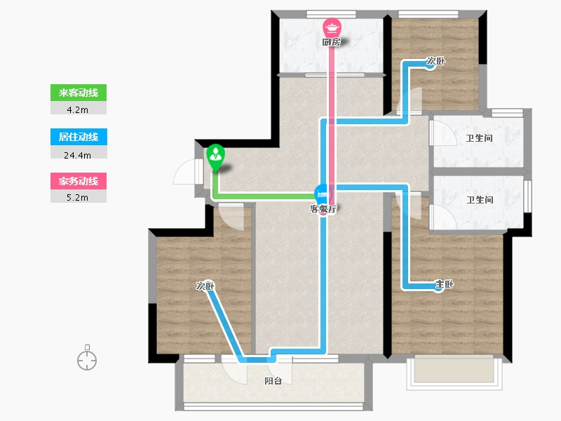 山东省-烟台市-绿城桂语江南-92.00-户型库-动静线