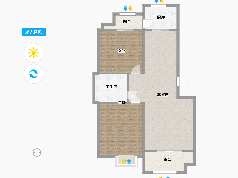 山东省-青岛市-永合鼎泰丰-80.00-户型库-采光通风