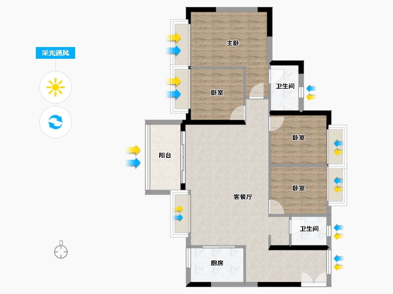 广东省-东莞市-碧海云天·海岸城-98.13-户型库-采光通风