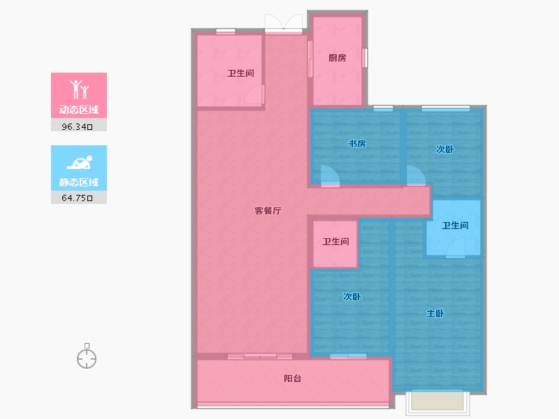 陕西省-西安市-富力开远城-145.15-户型库-动静分区