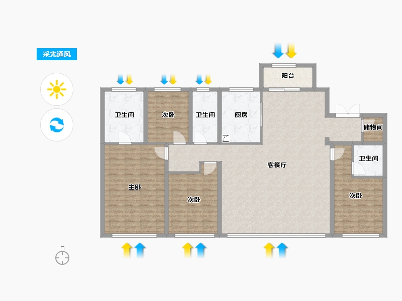 辽宁省-沈阳市-新希望·锦麟誉-144.05-户型库-采光通风