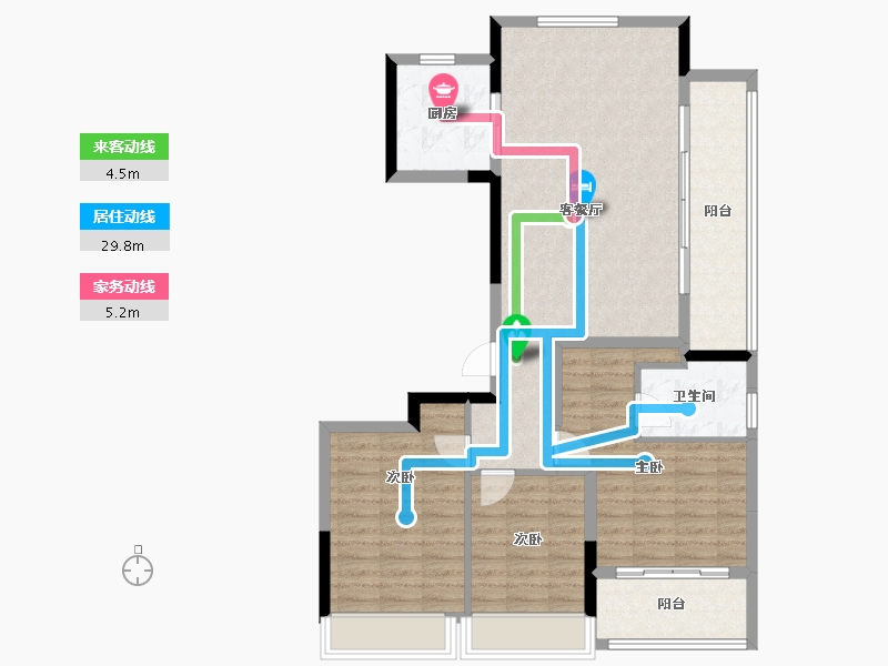 浙江省-温州市-远洋万和樾园-96.00-户型库-动静线