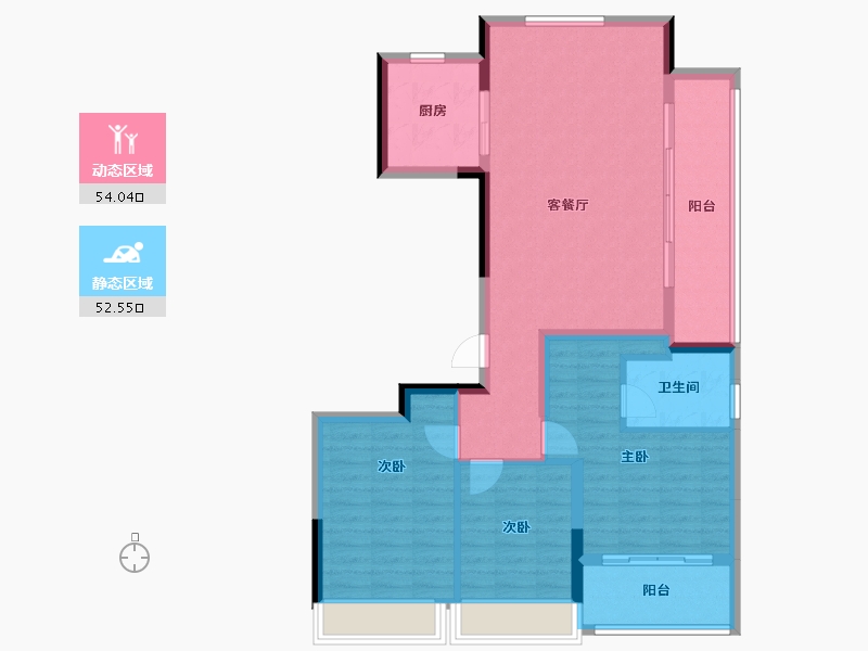 浙江省-温州市-远洋万和樾园-96.00-户型库-动静分区