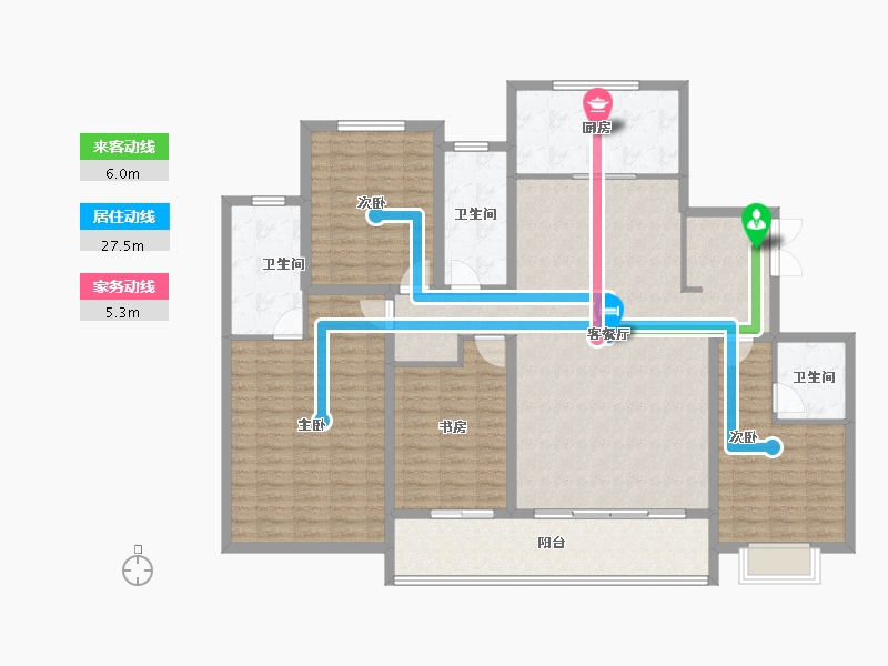 陕西省-西安市-富力开远城-155.82-户型库-动静线