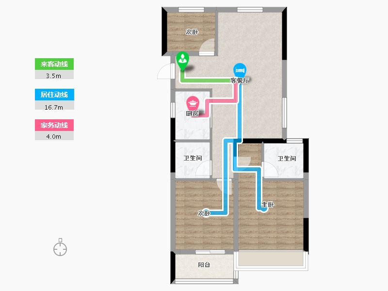 浙江省-温州市-绿城锦玉潮明-76.00-户型库-动静线