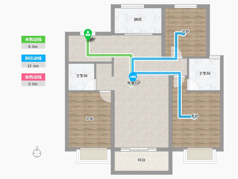 河北省-石家庄市-地铁·万科蓝湾-92.80-户型库-动静线