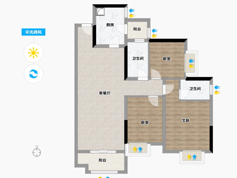 四川省-成都市-合谊万璟台-96.82-户型库-采光通风