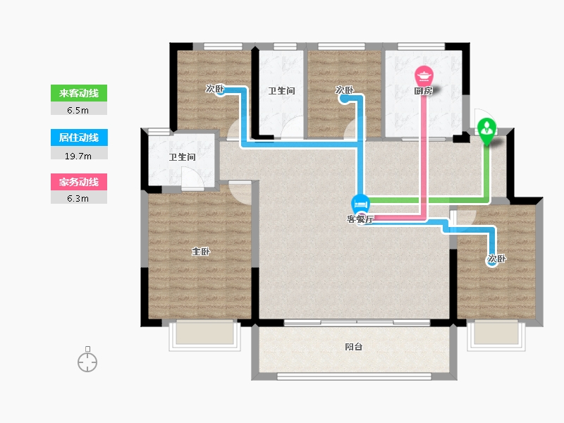 浙江省-宁波市-金辉城央云府-114.40-户型库-动静线