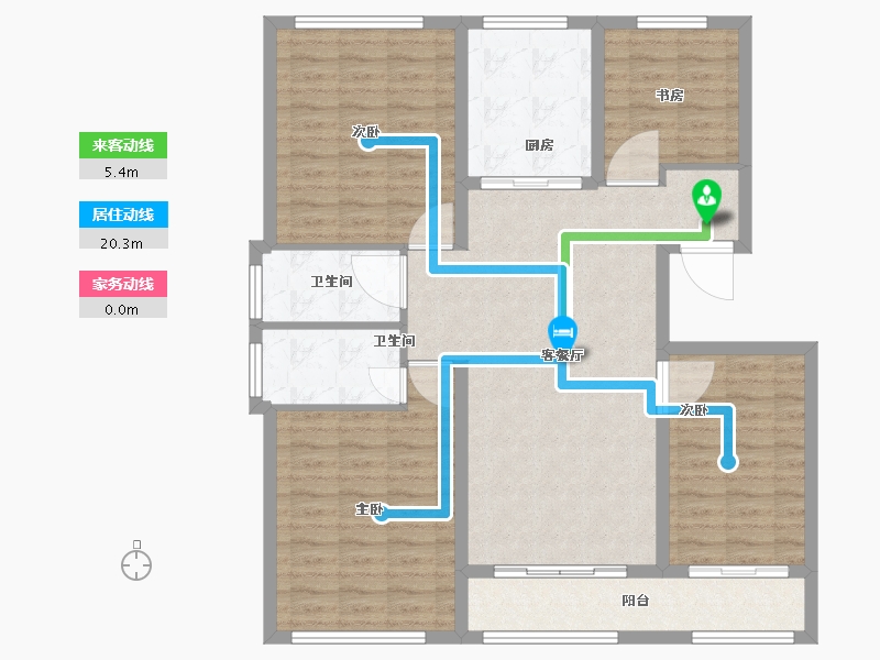 山东省-烟台市-领海公馆-111.20-户型库-动静线