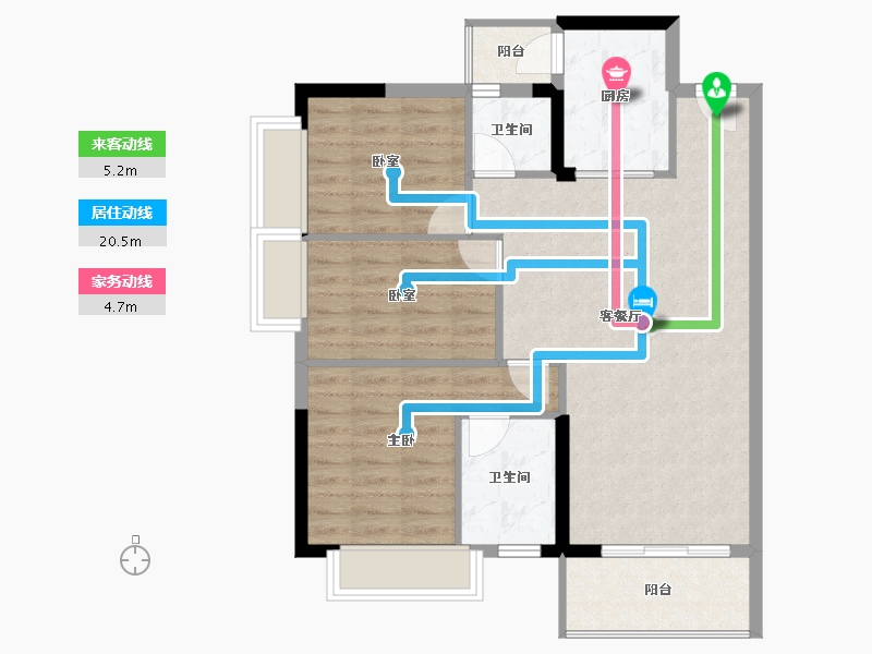 广东省-东莞市-碧海云天·海岸城-79.43-户型库-动静线