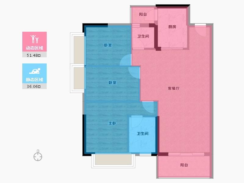 广东省-东莞市-碧海云天·海岸城-79.43-户型库-动静分区