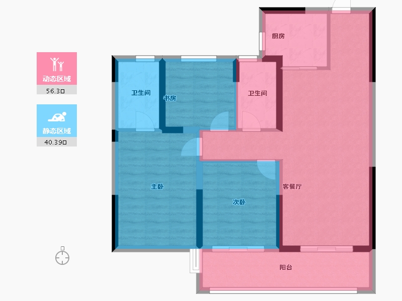 浙江省-温州市-世茂璀璨瓯江-86.40-户型库-动静分区