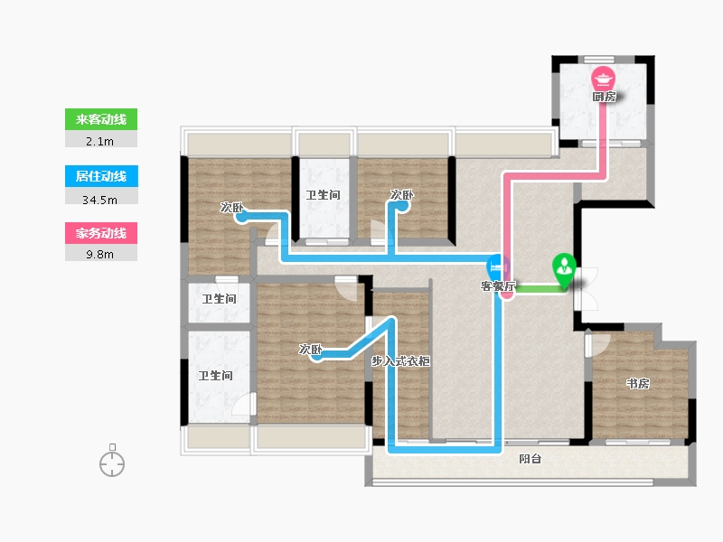 湖北省-武汉市-武汉城建·光谷龙山湖-156.00-户型库-动静线