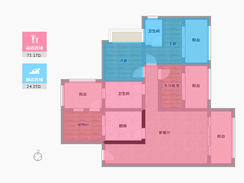 云南省-昆明市-泛亚城邦-85.00-户型库-动静分区