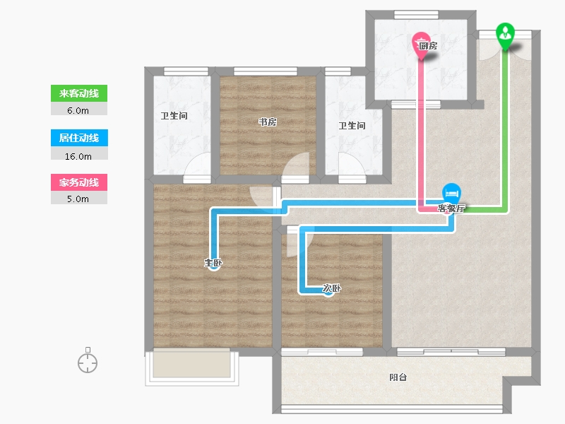 陕西省-西安市-富惠·鹿鸣湾-94.12-户型库-动静线