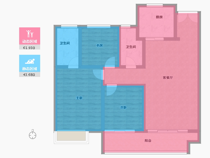 陕西省-西安市-富惠·鹿鸣湾-94.12-户型库-动静分区