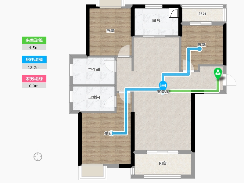 湖北省-武汉市-兰江公园里-89.00-户型库-动静线