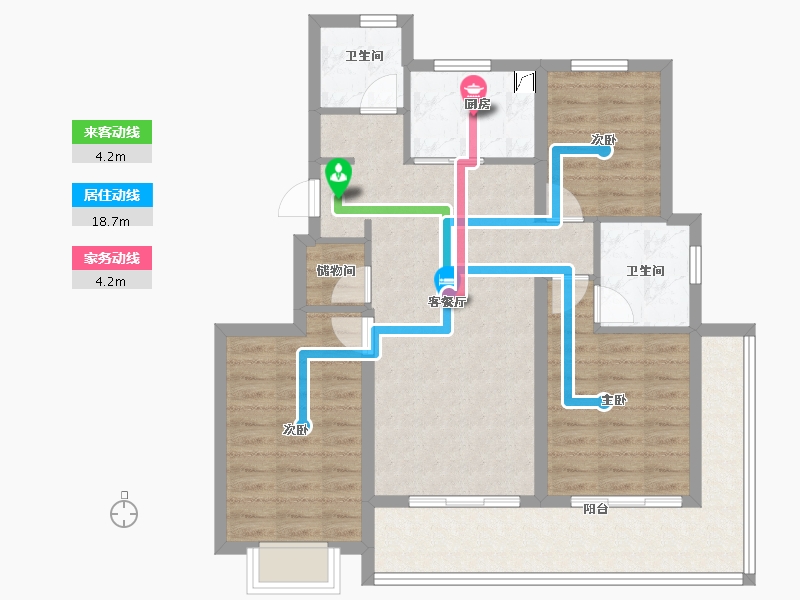 浙江省-宁波市-绿城·春来云潮-88.00-户型库-动静线