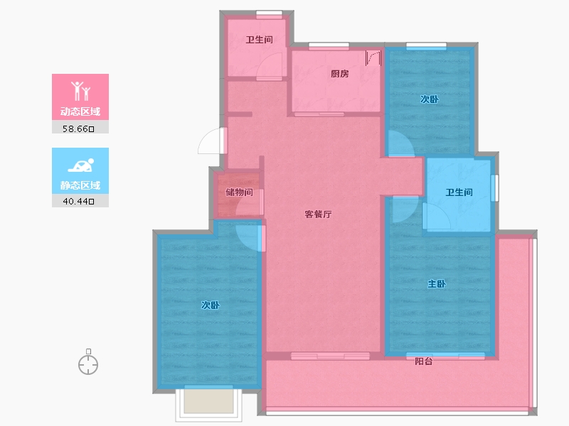 浙江省-宁波市-绿城·春来云潮-88.00-户型库-动静分区