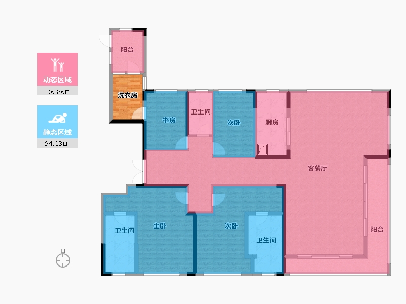 湖北省-武汉市-武汉城建·光谷龙山湖-216.00-户型库-动静分区