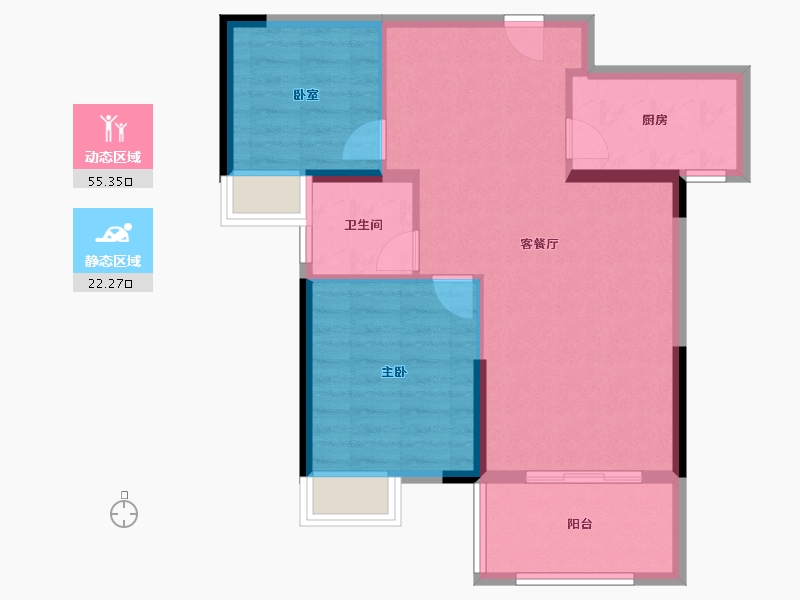 湖北省-武汉市-兰江公园里-70.00-户型库-动静分区