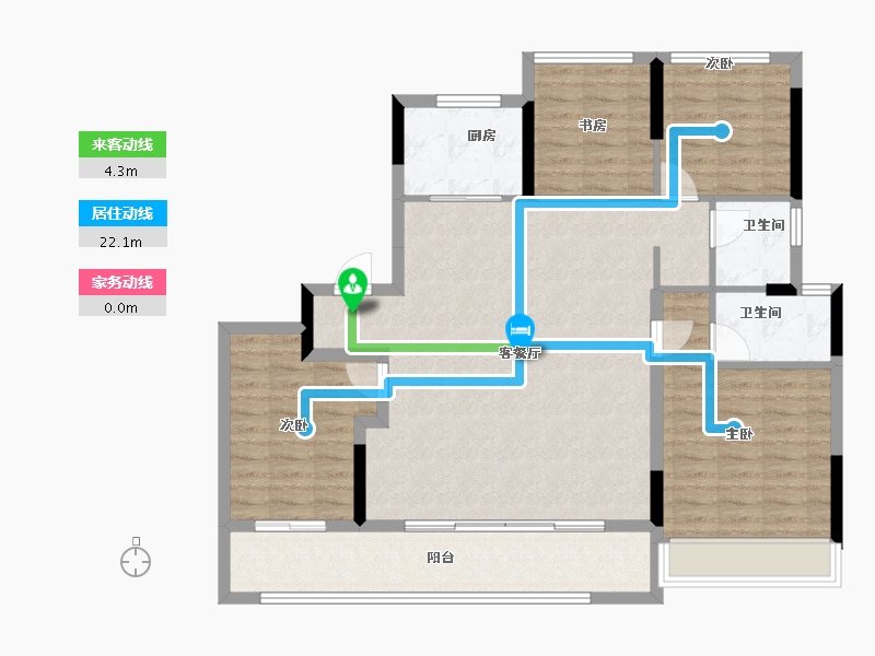 浙江省-温州市-远洋万和樾园-111.20-户型库-动静线