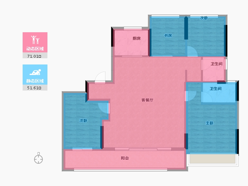 浙江省-温州市-远洋万和樾园-111.20-户型库-动静分区