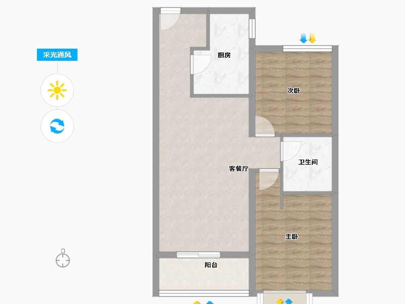 陕西省-西安市-富力开远城-68.58-户型库-采光通风