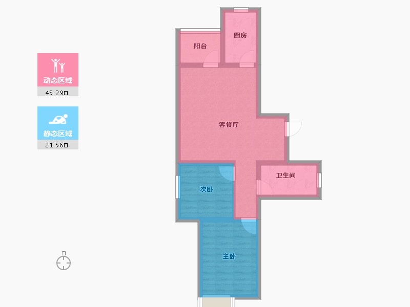 陕西省-西安市-富力开远城-58.75-户型库-动静分区