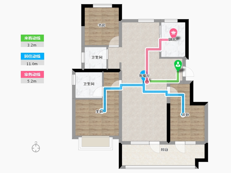 山东省-烟台市-万科·四季光年-86.41-户型库-动静线