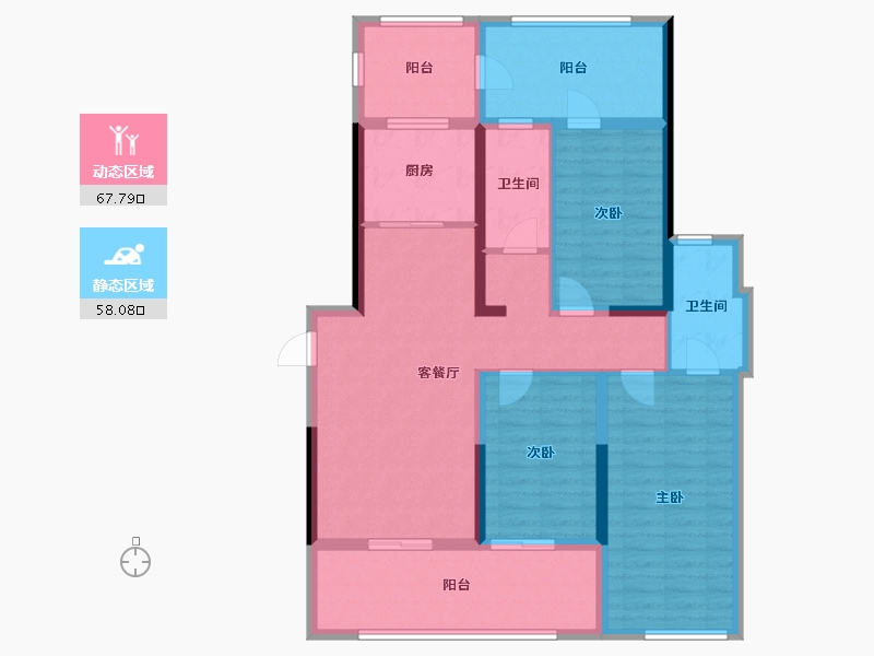 湖北省-武汉市-绿城武汉黄浦湾-112.04-户型库-动静分区