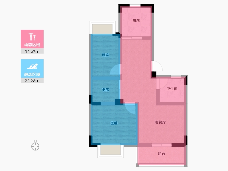 湖北省-武汉市-保合太和东合院-53.18-户型库-动静分区