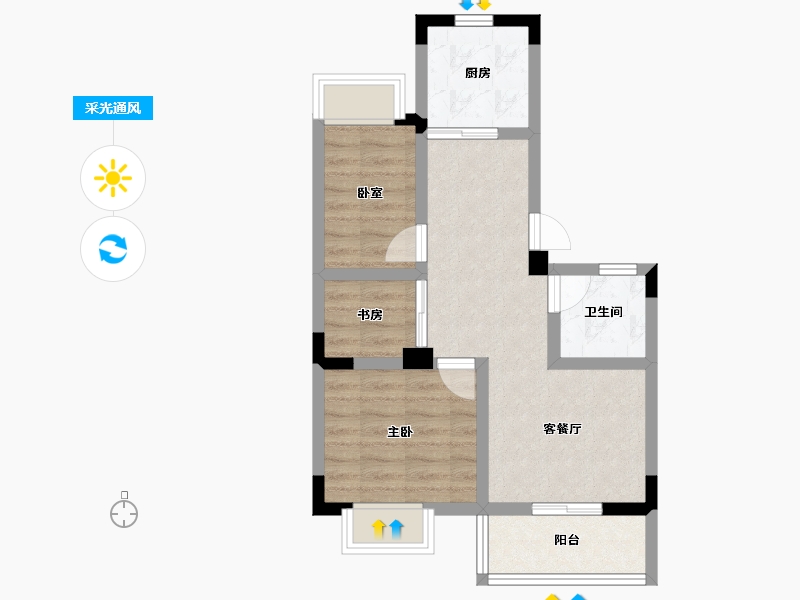 湖北省-武汉市-保合太和东合院-53.18-户型库-采光通风