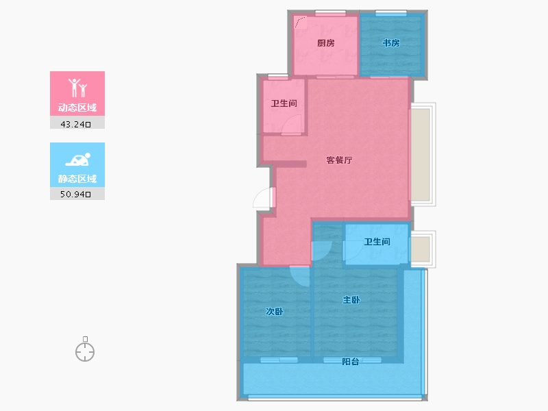 浙江省-宁波市-绿城·春来云潮-84.01-户型库-动静分区