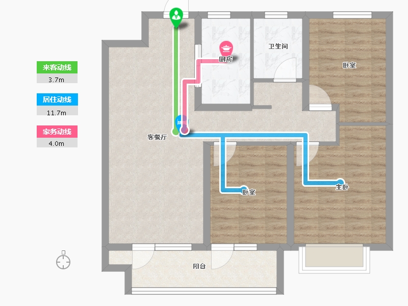 山东省-潍坊市-桃源金茂悦-84.00-户型库-动静线