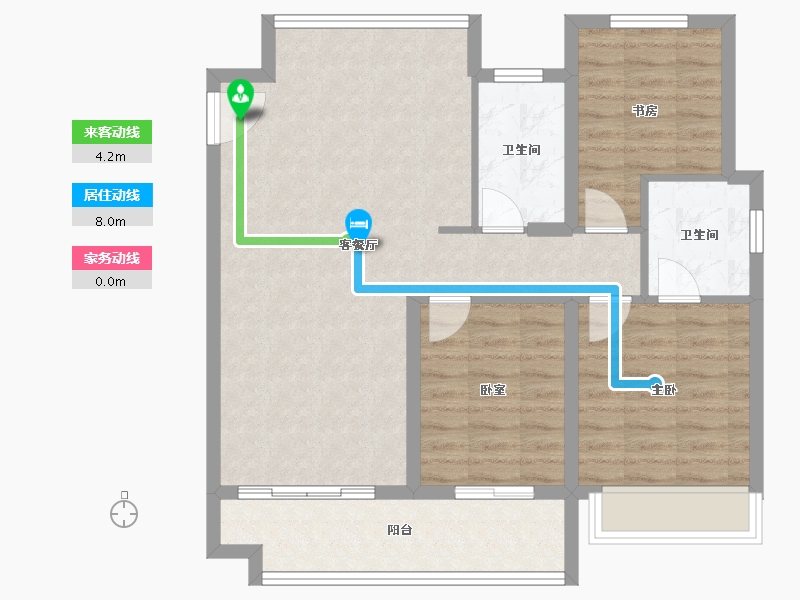 山东省-烟台市-缦云万境-84.01-户型库-动静线