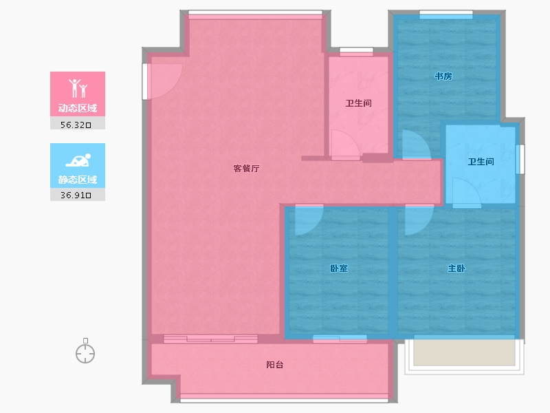 山东省-烟台市-缦云万境-84.01-户型库-动静分区